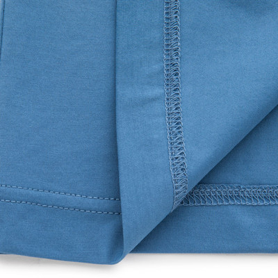 【18秋冬新款】VERRI/VERRI植絨工藝圖案,栩栩生動,圖案效果飽滿的藍色棉質圓領修身款長袖T恤-男士長袖T恤